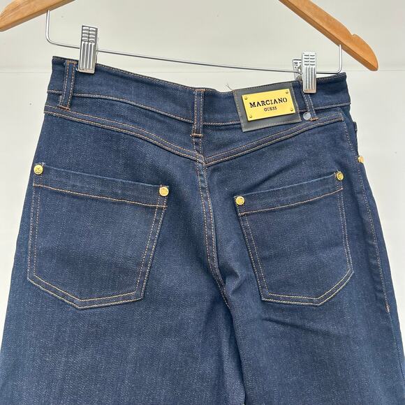 New Marciano By Guess Kylie Relaxed Denim Wide Leg Pants Dark Jeans 25 x 34 - Picture 12 of 15